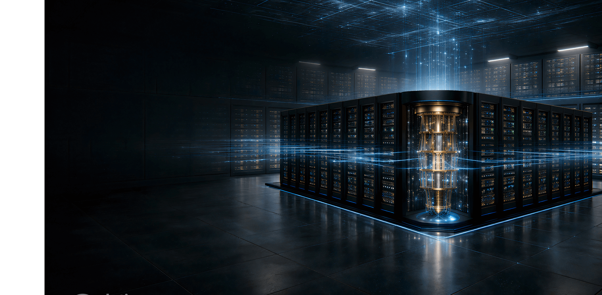 Hybrid Quantum and AI computing infrastructure background